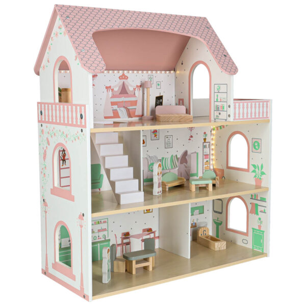 Casuta de papusi din lemn 70 Cm - Pink