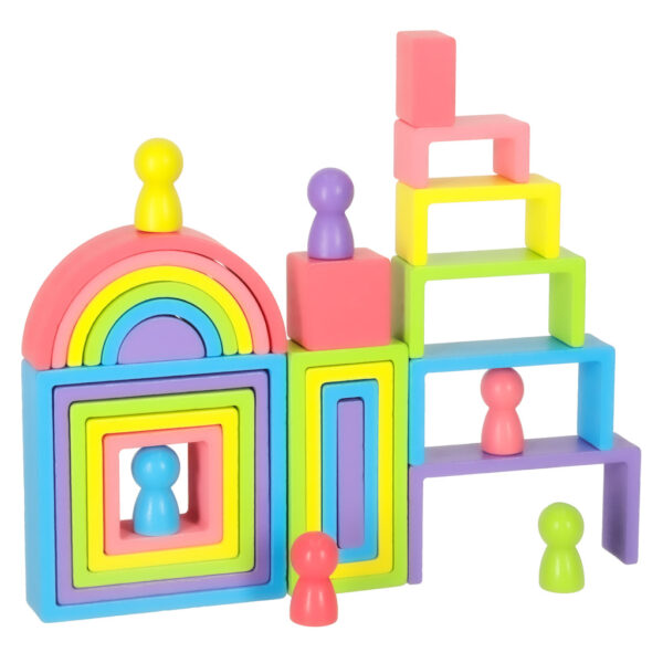 Puzzle din lemn cu forme geometrice